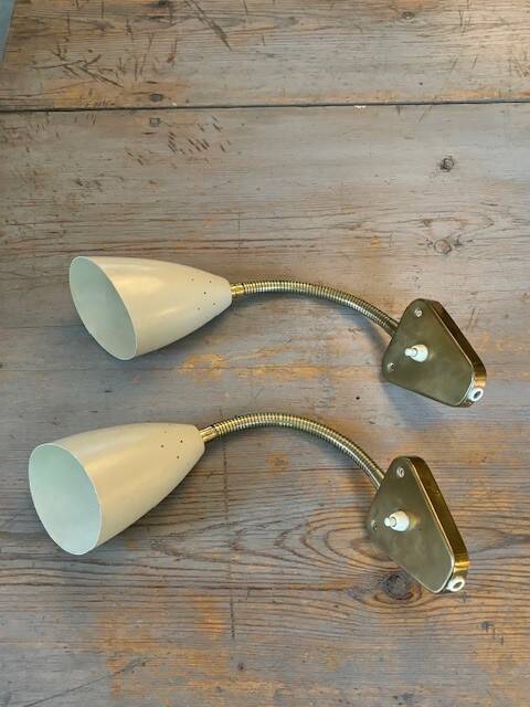 2 appliques laiton orientables - Danemark années 50/60