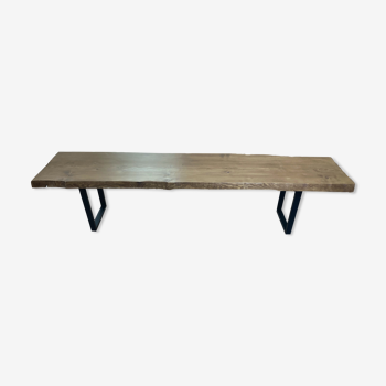 Banc artisanale en pin massif avec bords naturels