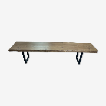 Craft bench made of solid pine with natural edges