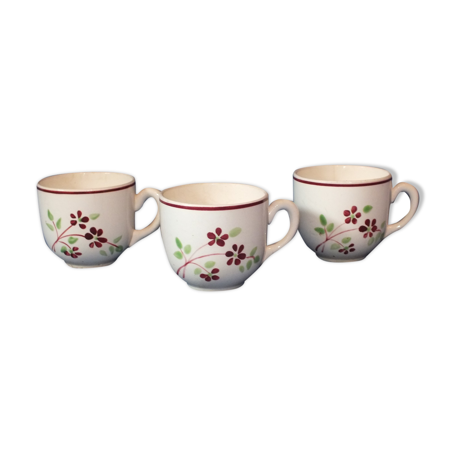 3 vintage cups of Salins earthenware