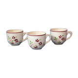 3 vintage cups of Salins earthenware