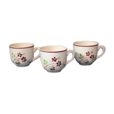 3 tasses vintage en faïence de Salins