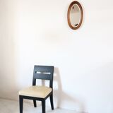 Miroir ovale en bois d'artisan 28x49cm