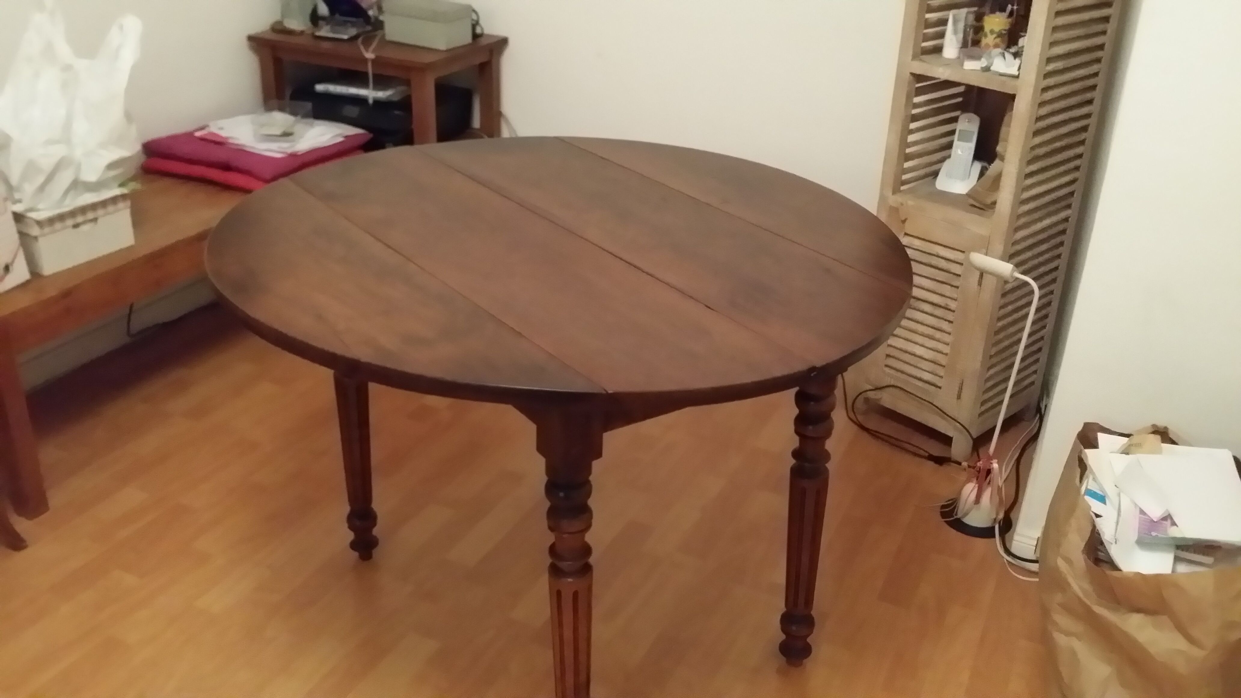 Table ronde Louis Philippe avec rallonge