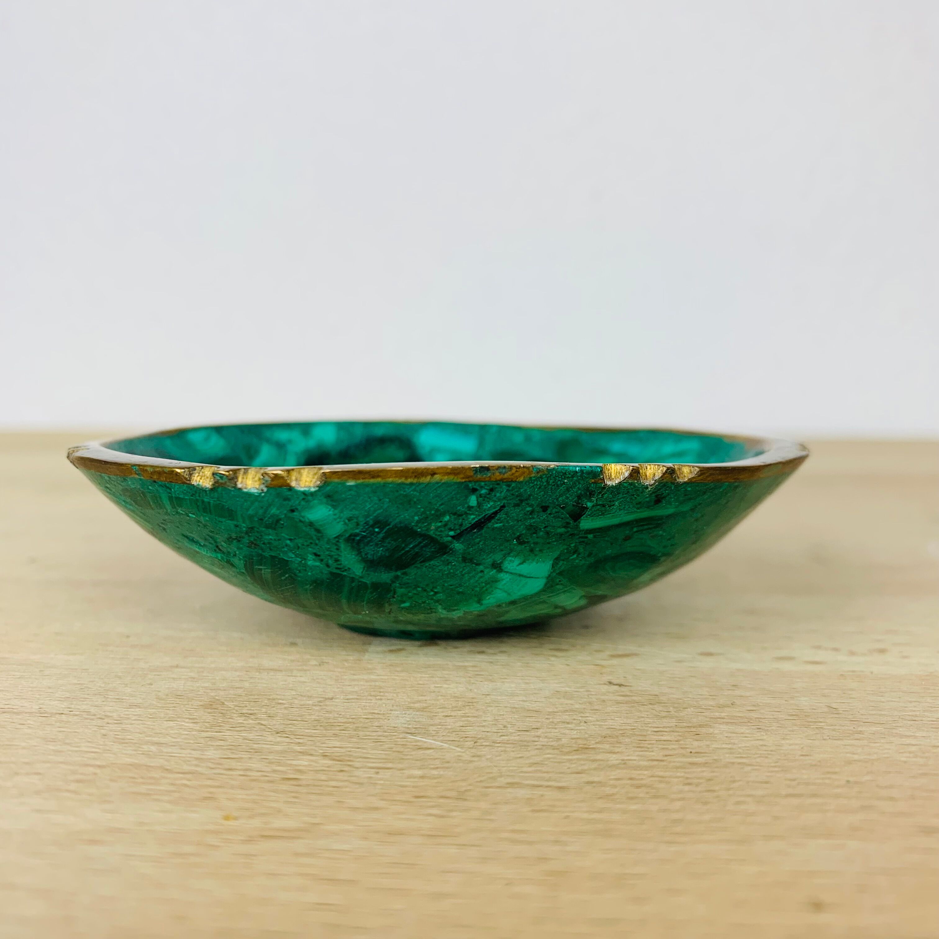 Empty pocket Malachite and brass