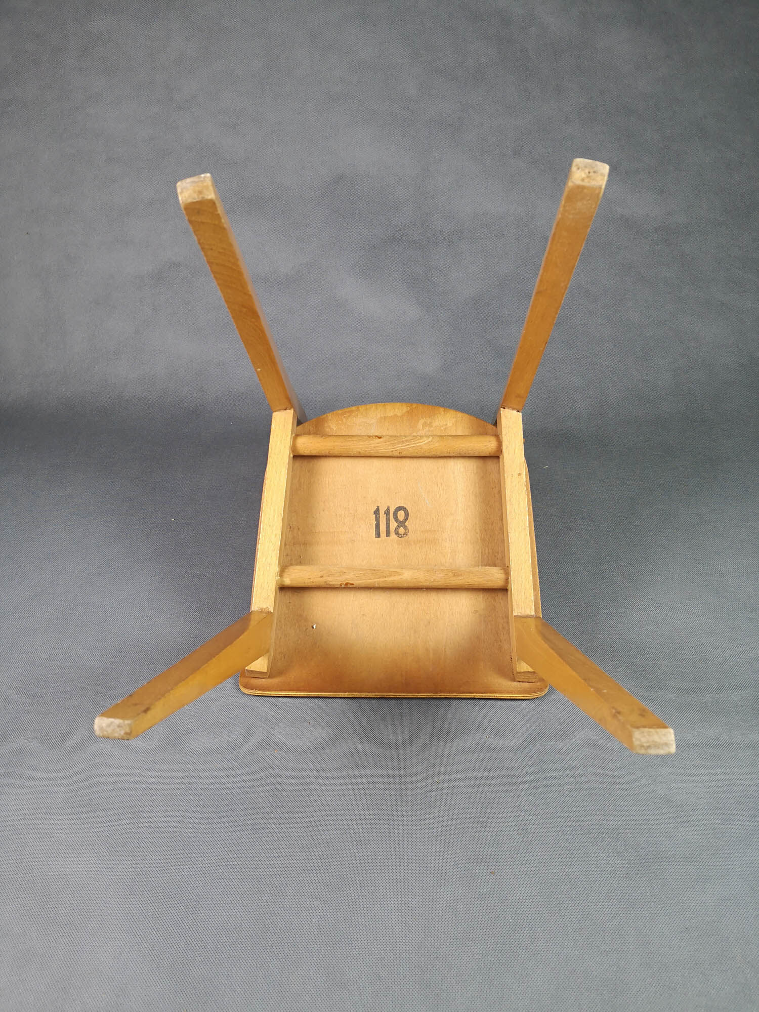 Superb chair all wood child compass feet - marked 118