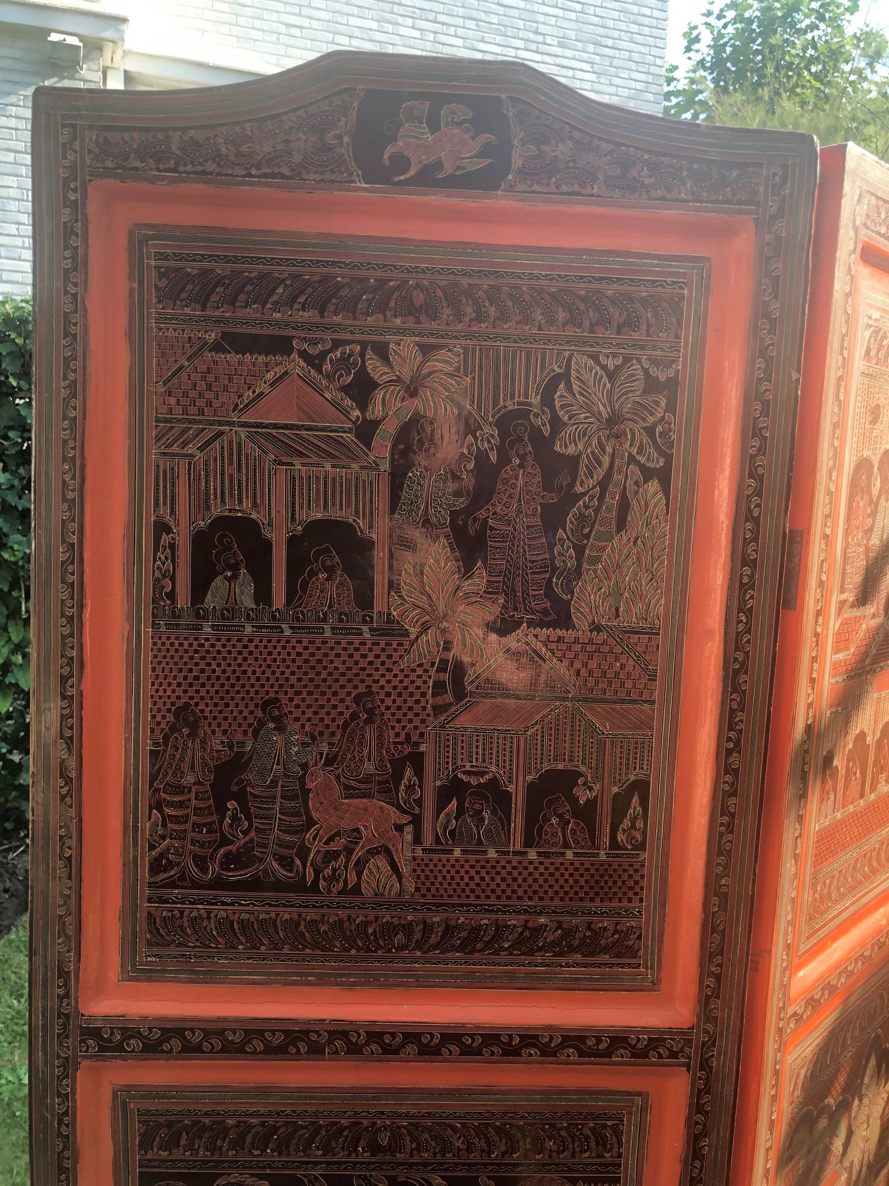 Asian lacquer screen