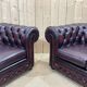 Pair of 2-seater leather Chesterfield sofas from the 1990s by Thomas LLOYD
