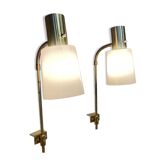 Pair of large modulable industrial lamps 1950.