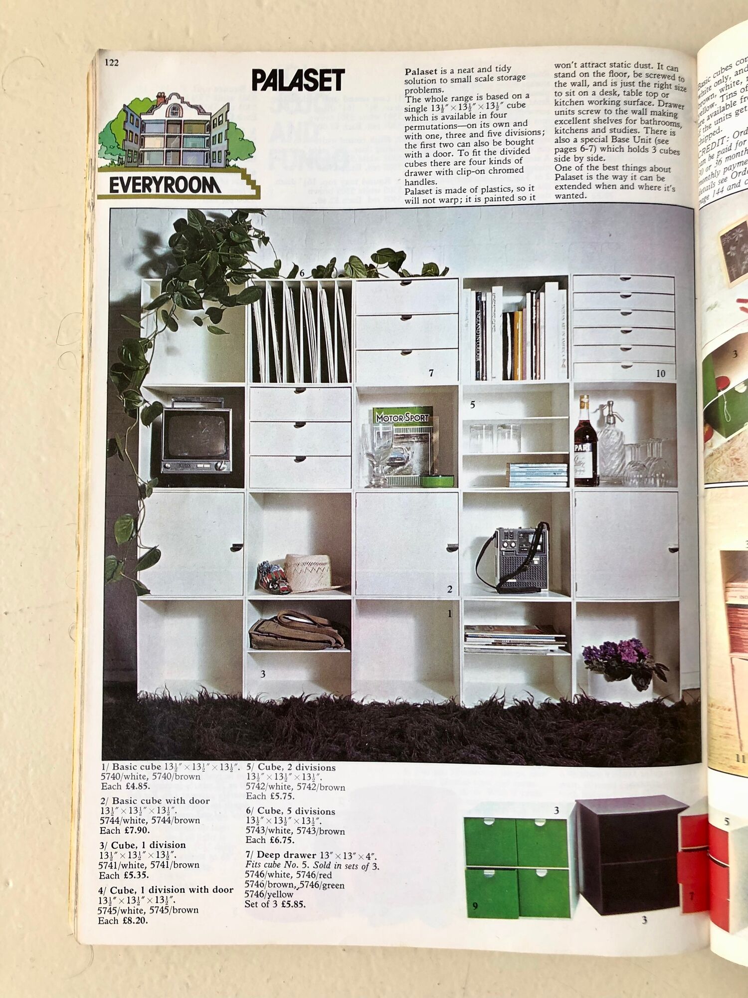 Set of 6 storage cubes Palaset design by Ristomatti Ratia, Treston edition, 1972