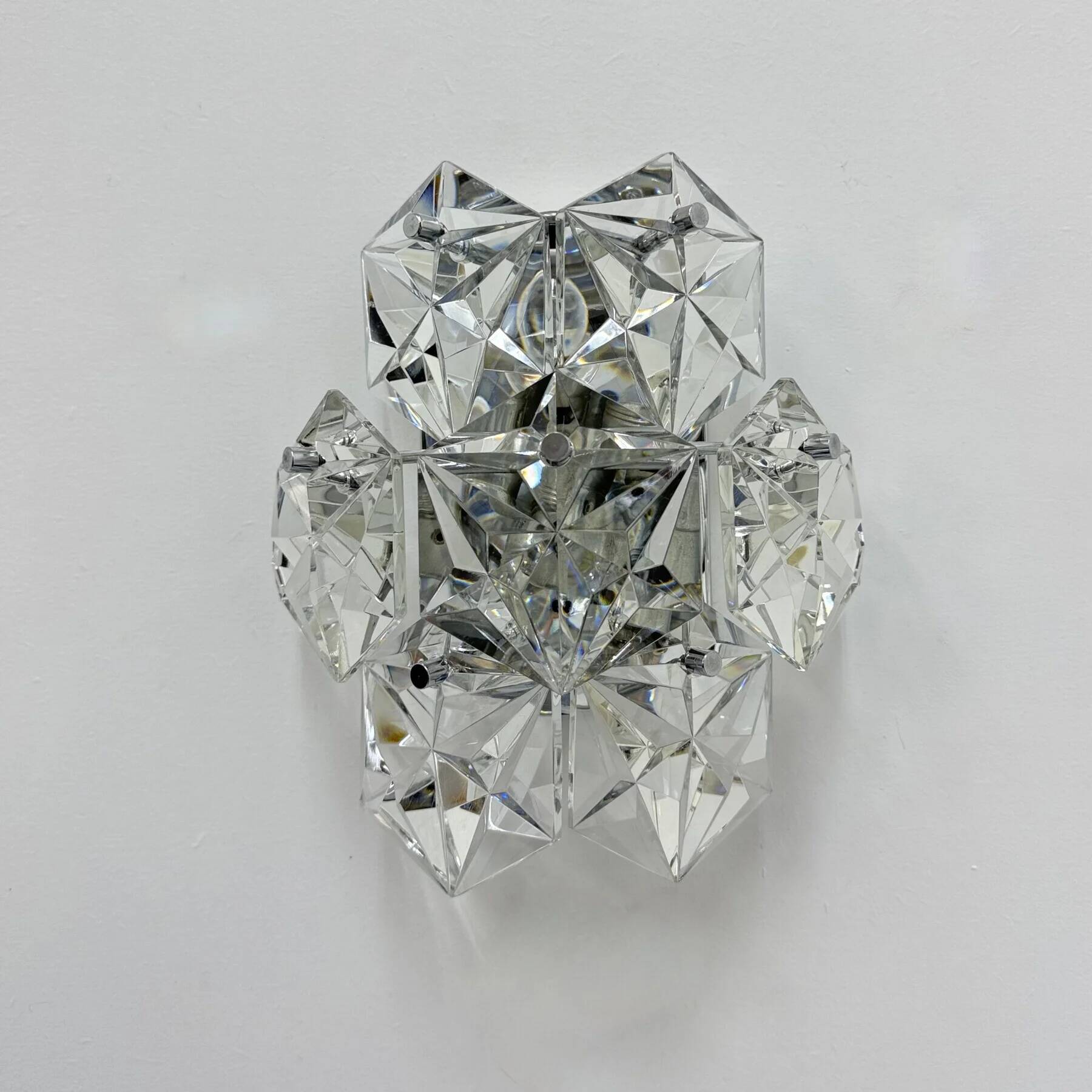 Mid-century crystal sconce by Kinkeldey, Germany, 1970s