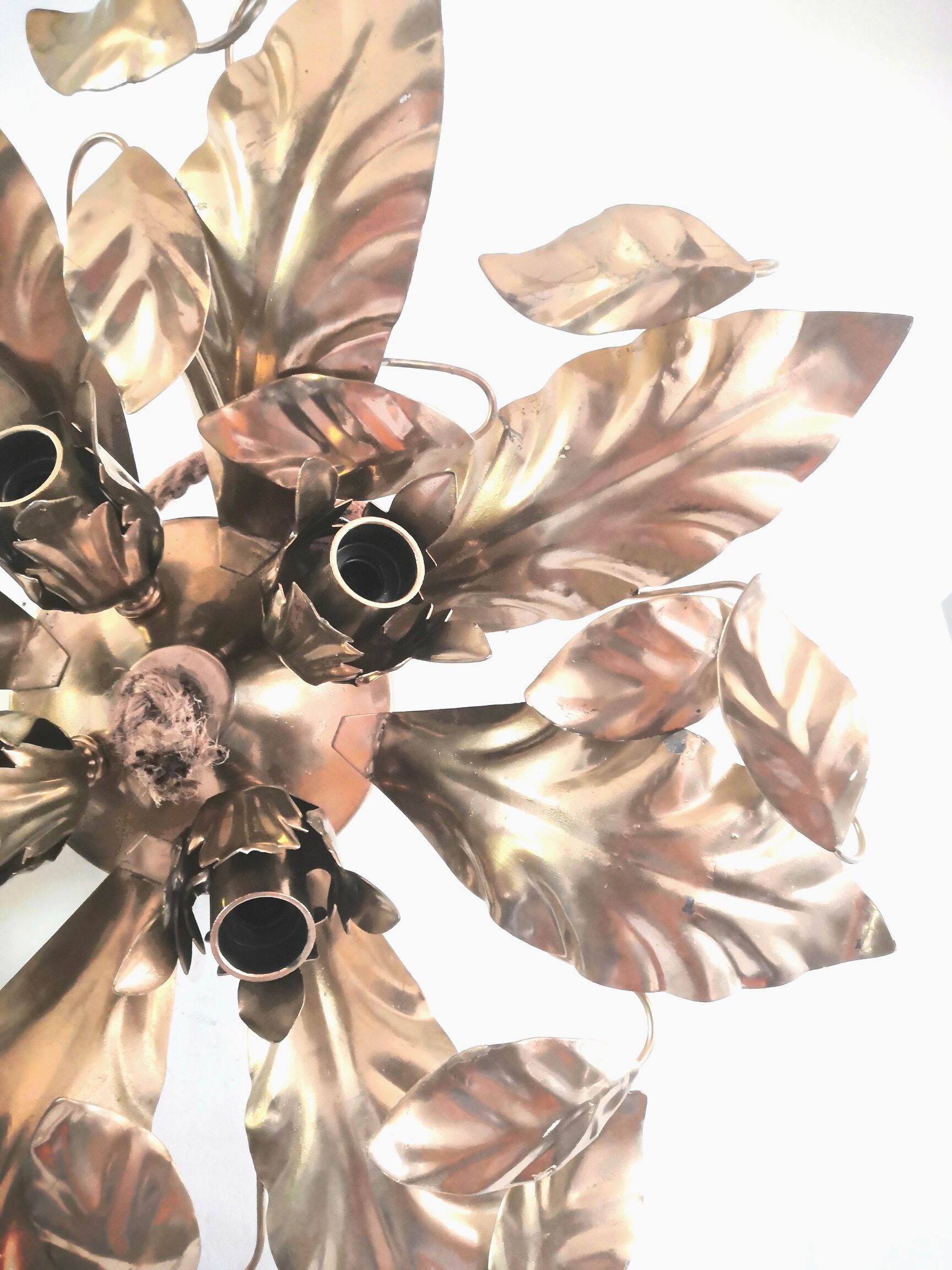 Floral metal ceiling lamp design MM Lampadari 70s