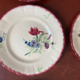 6 dessert plates decorated with field flowers