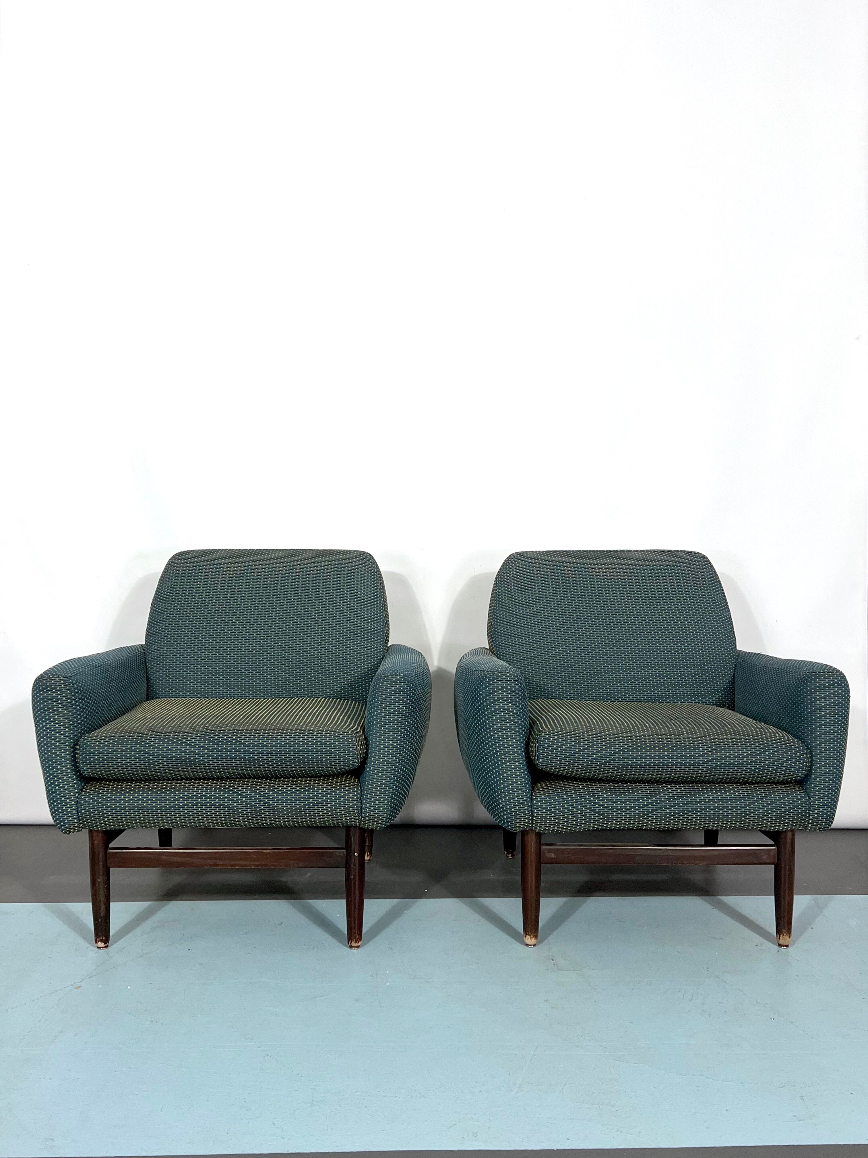 Italian Mid-century wood modern armchairs from 60s
