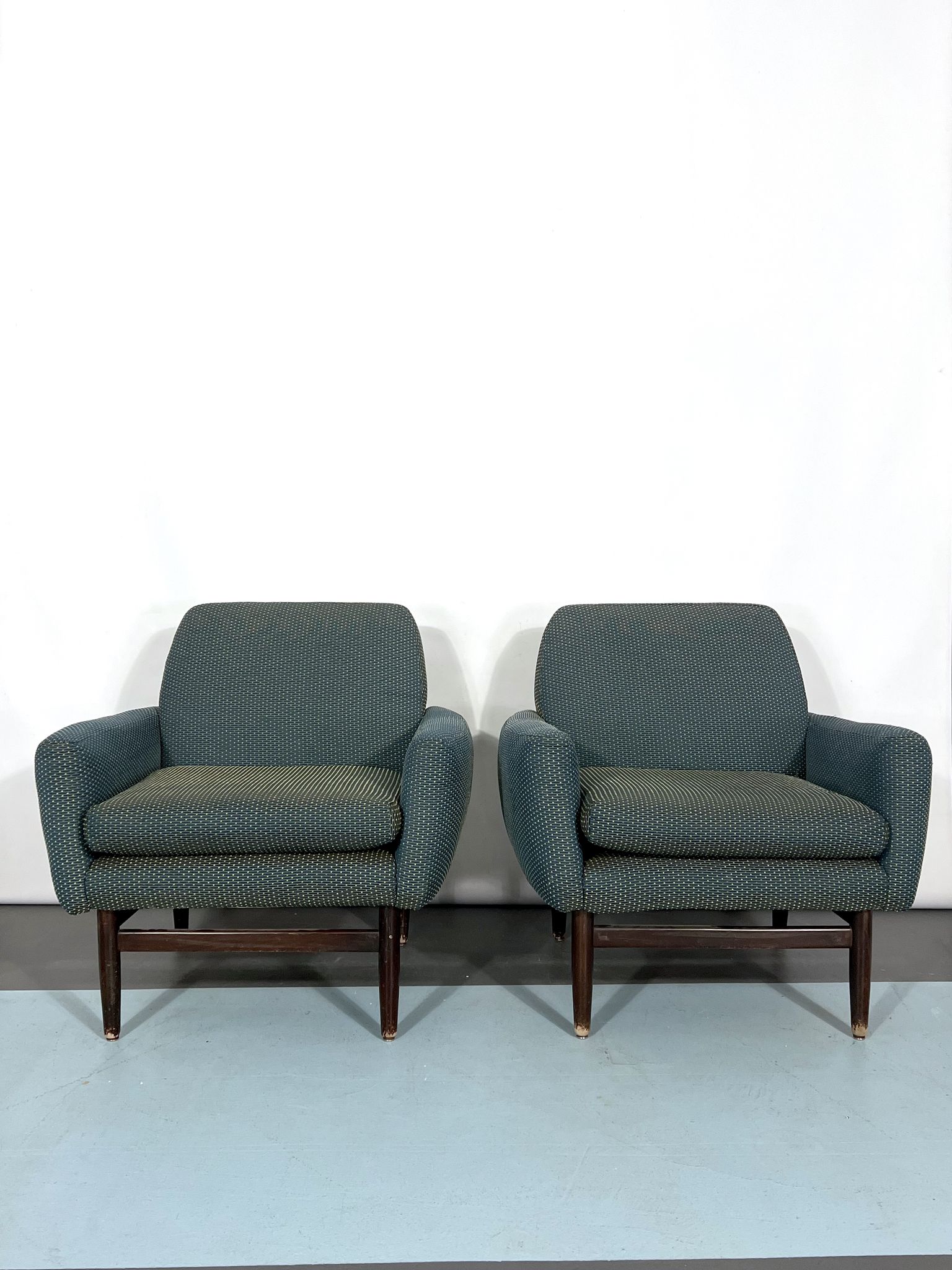 Italian Mid-century wood modern armchairs from 60s