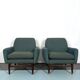 Italian Mid-century wood modern armchairs from 60s
