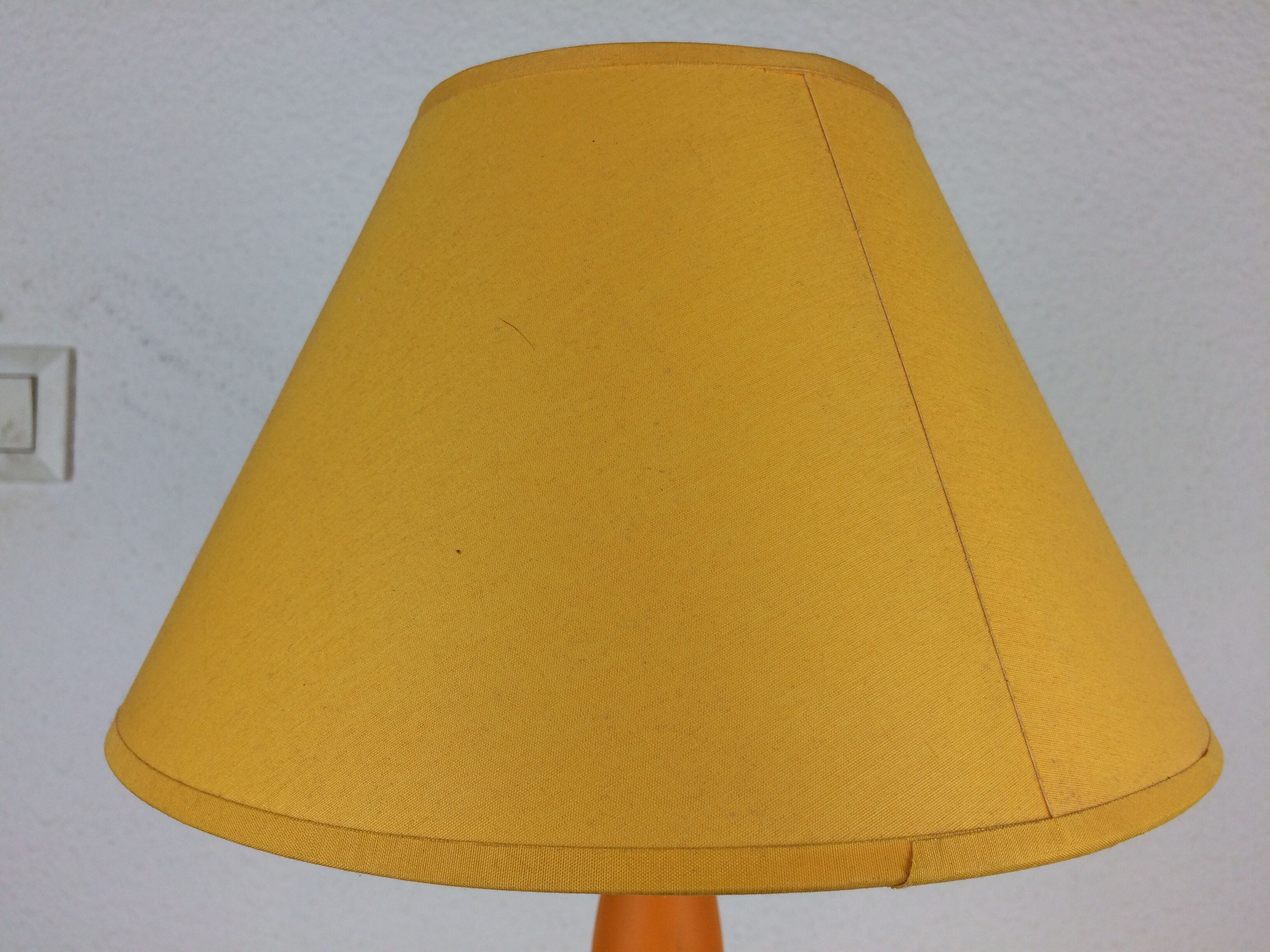 Lamp Olivier Villatte orange wood, 80s