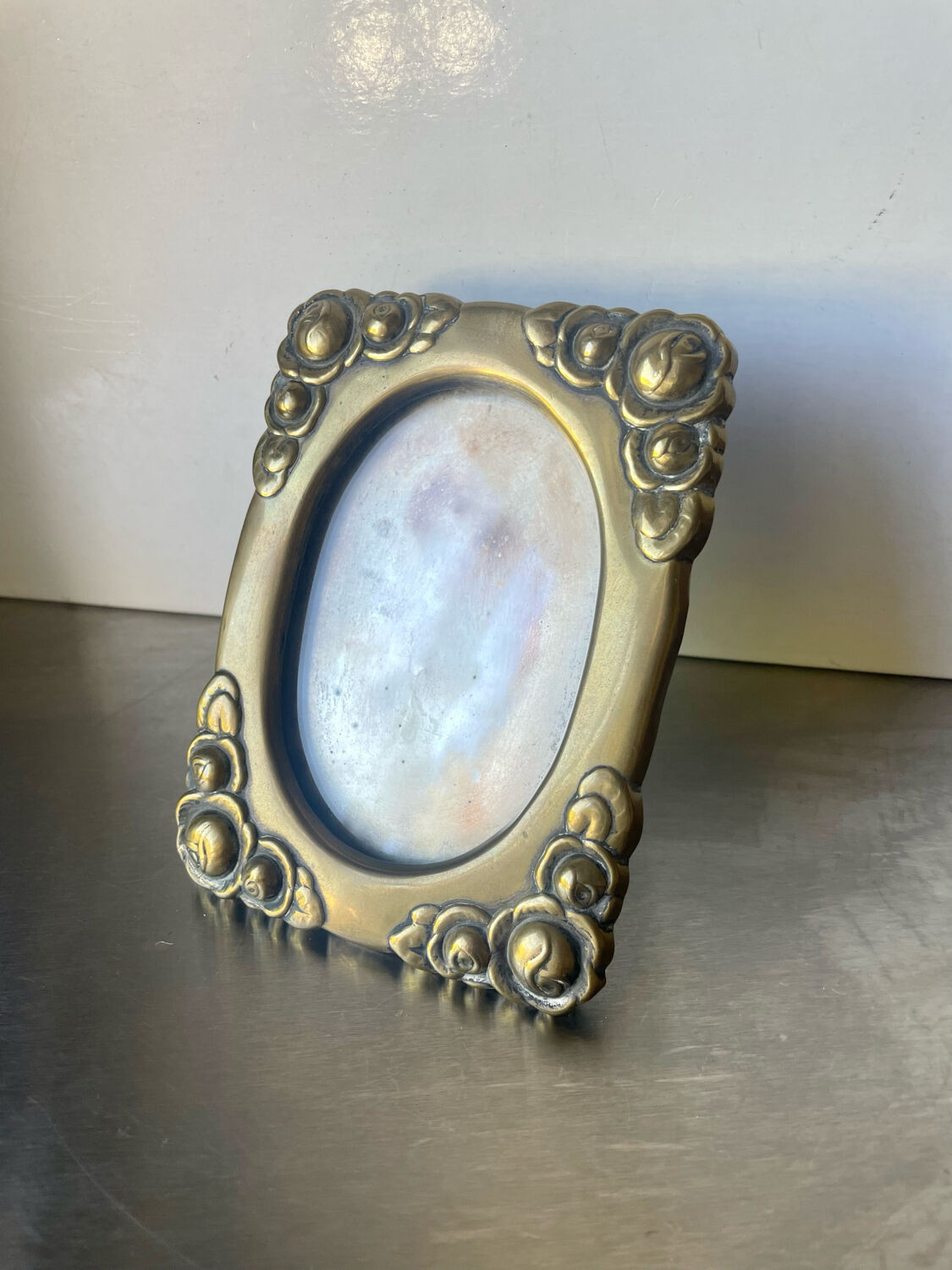 Art nouveau brass picture frame
