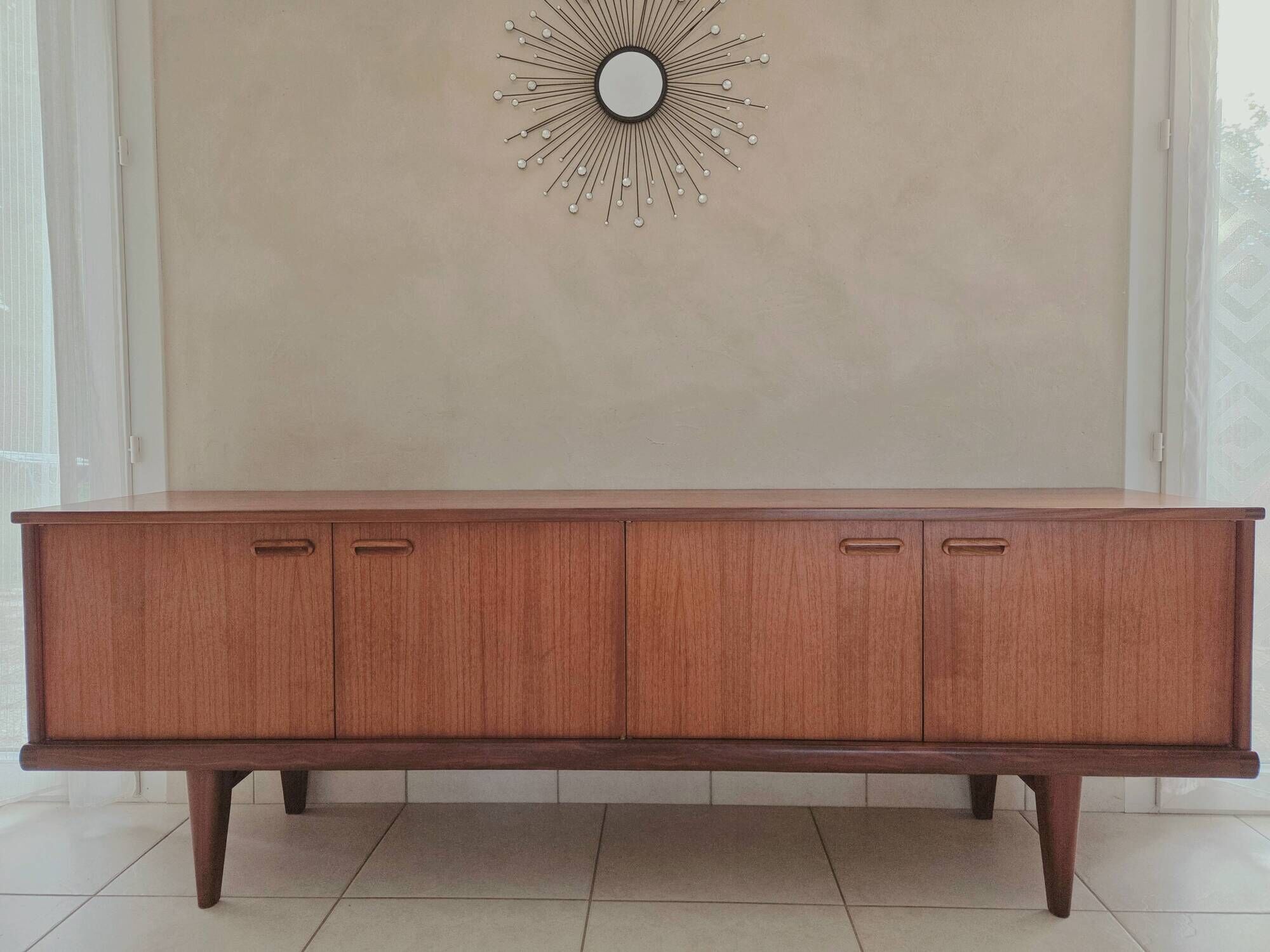 Mid-century Scandinavian teak sideboard design