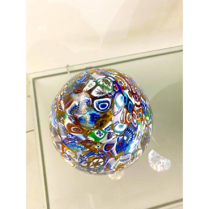 Lampe de table contemporaine en verre de Murano vénitien multicolore Millefiori Murrine