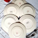 Assiettes plates anciennes dépareillées en faïence terre de fer