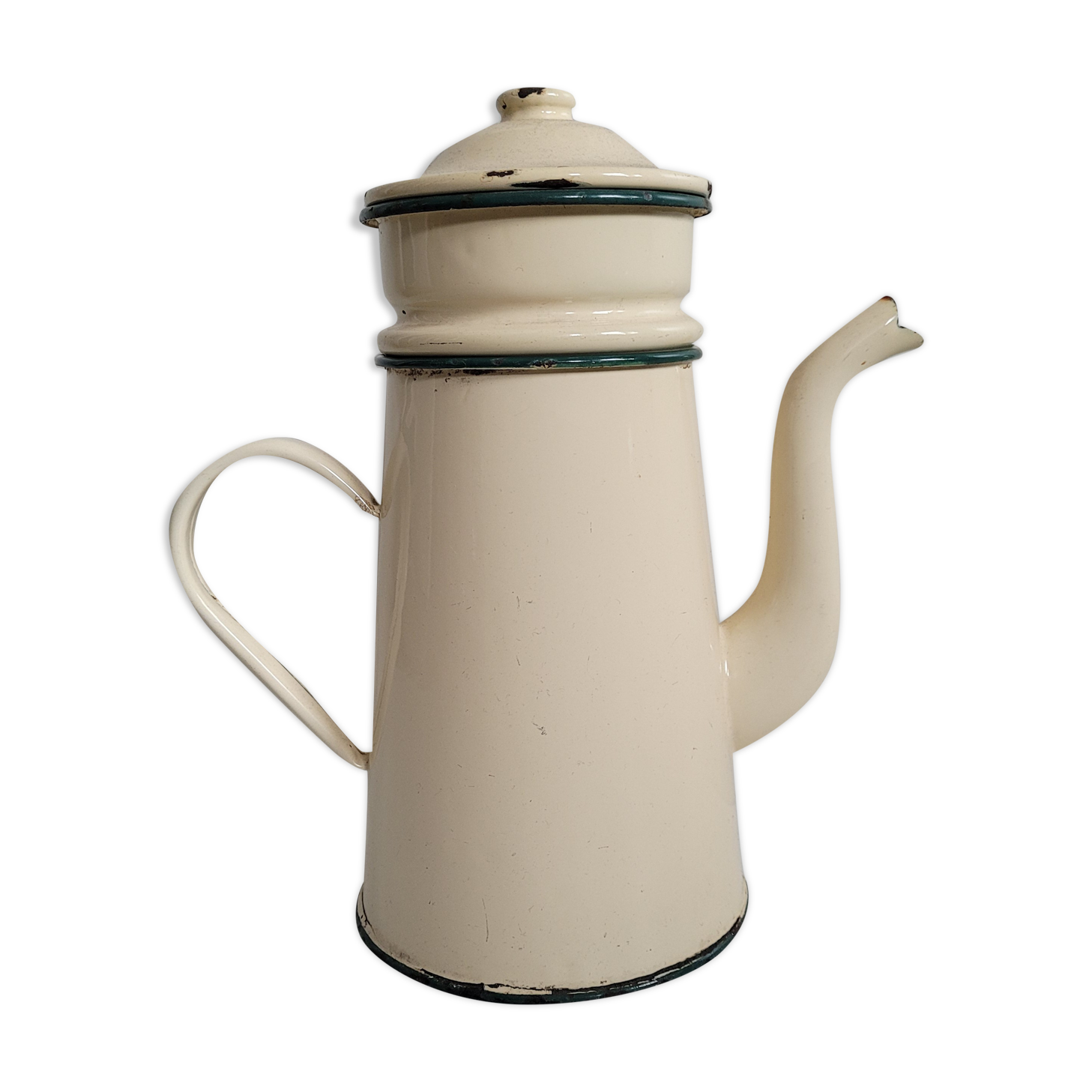Green beige enamelled coffee maker 28