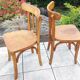 Pair of foot bistro chairs with bows / vintage 40-50s