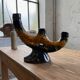 Vallauris black yellow ceramic candlestick