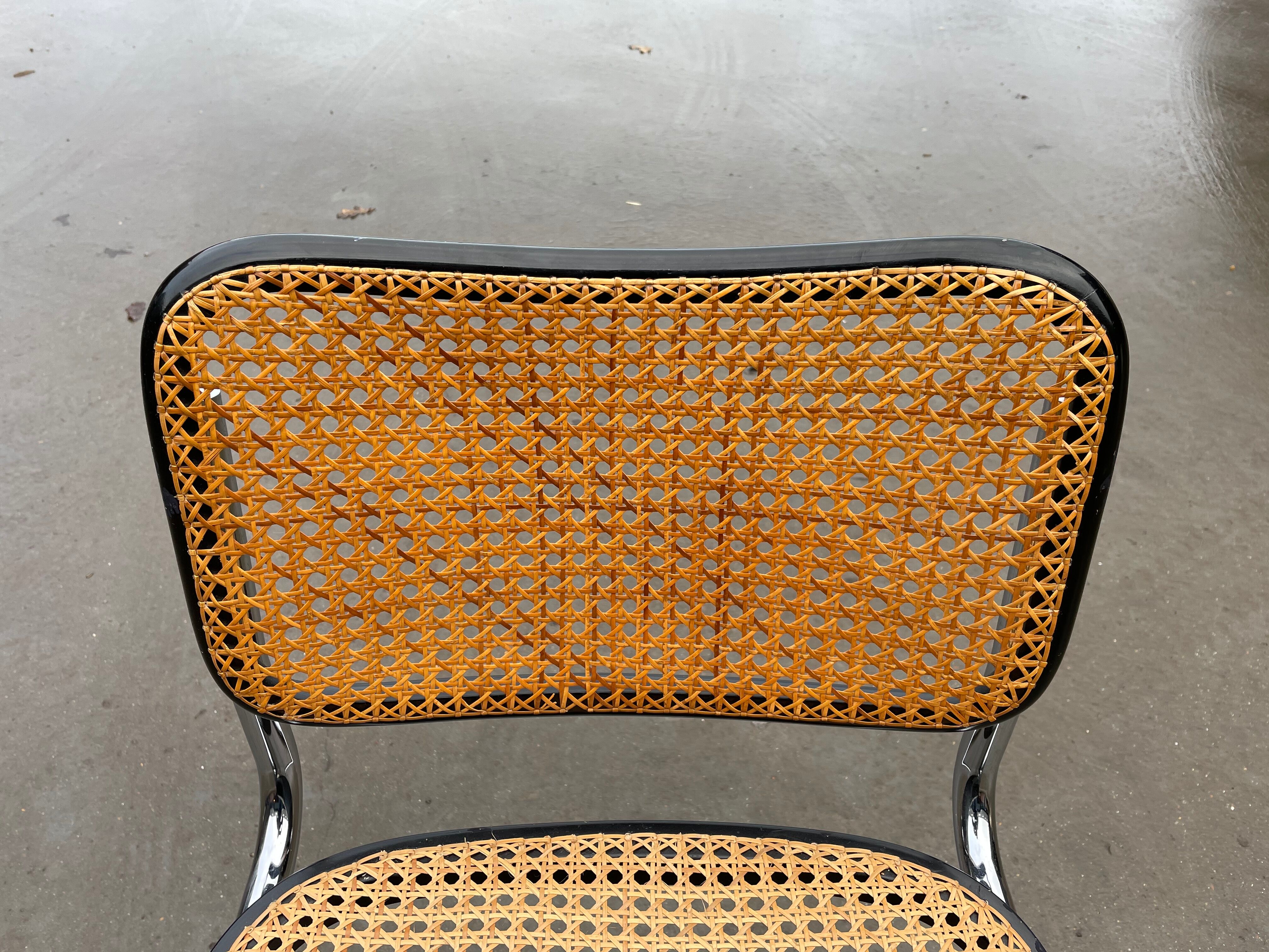 Cesca design chair b32 model in black and chrome