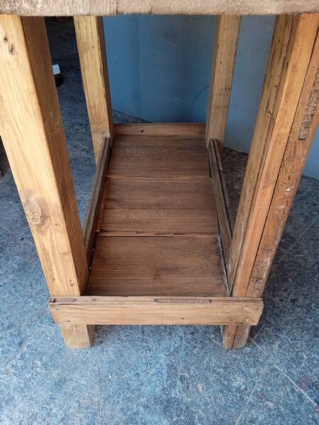 90cm old solid wood workbench