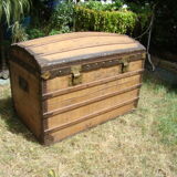 Old brass domed trunk