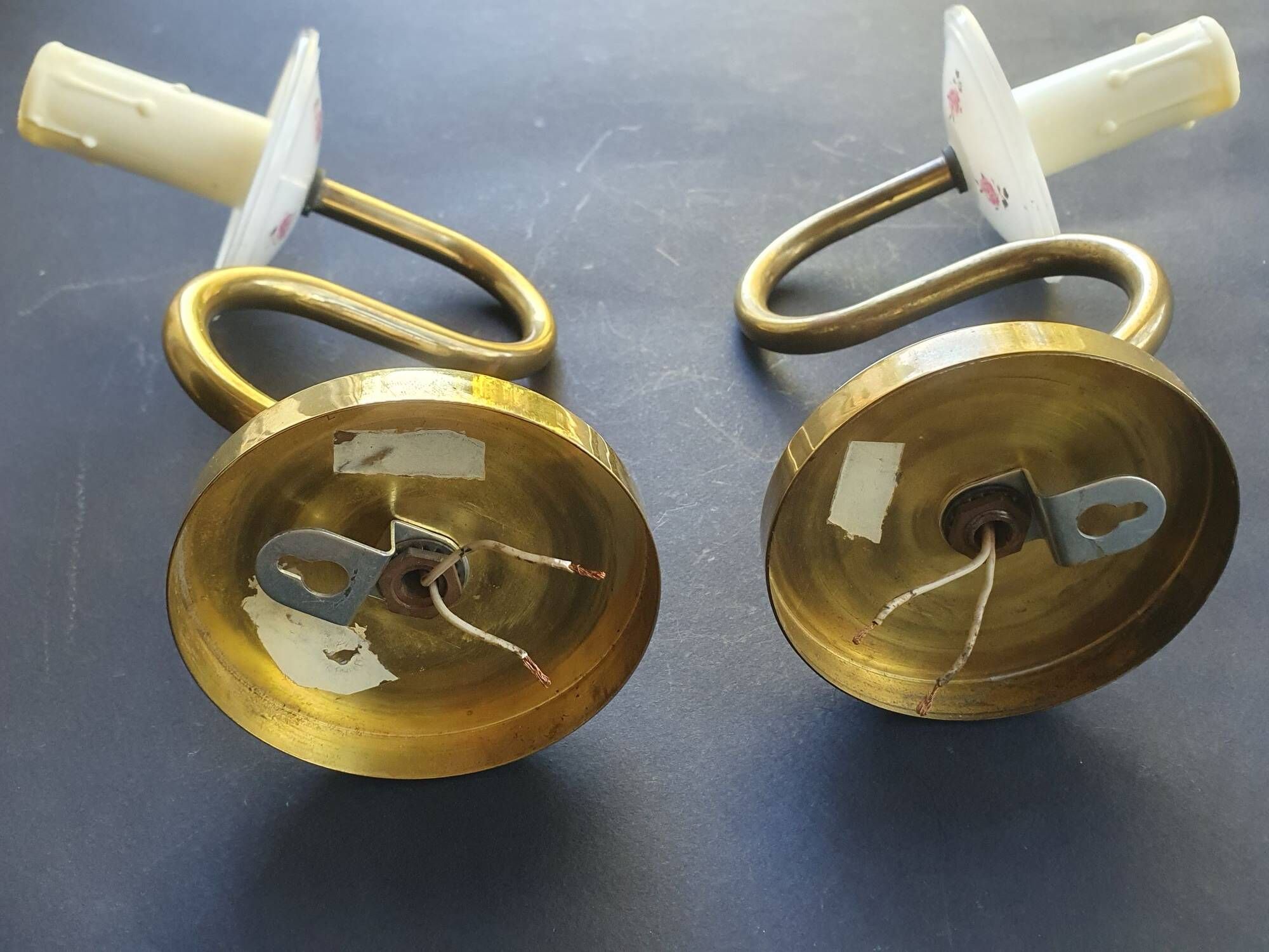 Pair of vintage wall candle holders