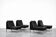Canapé modulaire vintage allemand moderne minimaliste en cuir et chrome du milieu du siècle