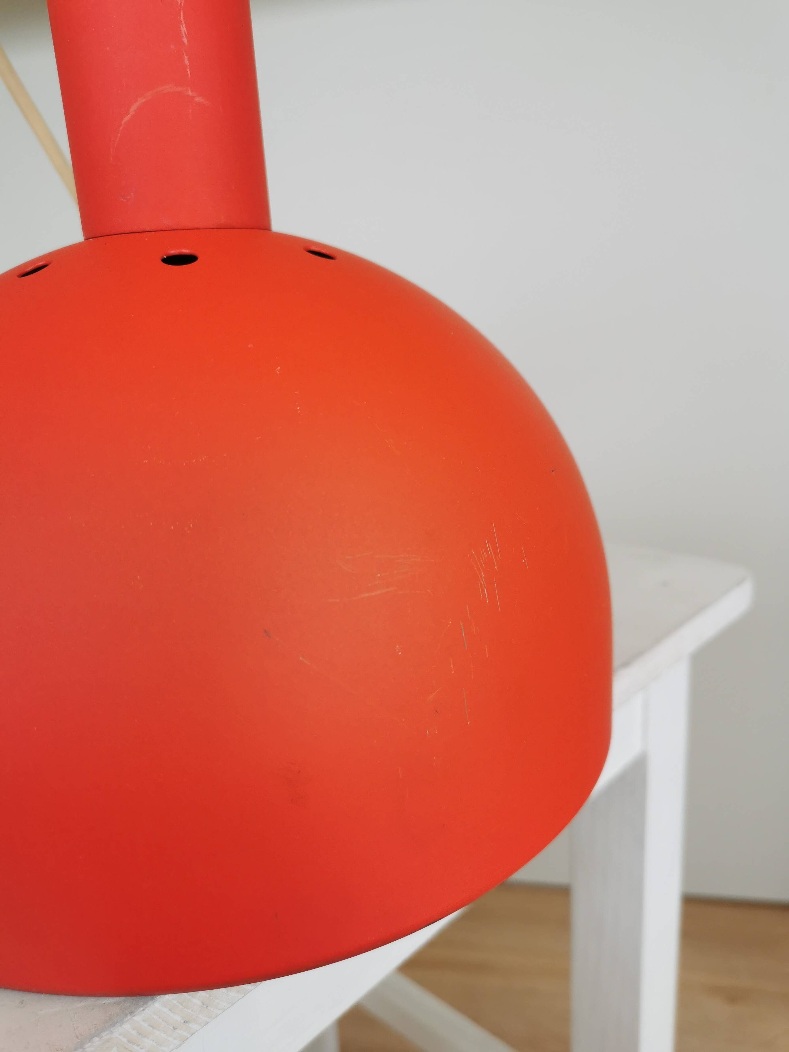 Vintage Orange Chrome Pendant Light: 1970s Space Age Lamp