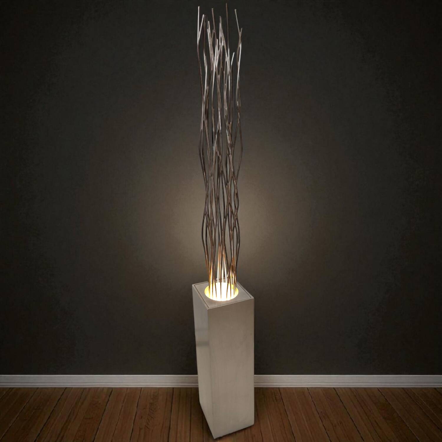 Vintage 2000s Quasar Holland Floor Lamp - Sculptural Stainless Steel