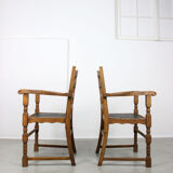 Vintage Medieval Oak Chairs, set of 4
