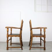 Chaises médiévales vintage en chêne, lot de 4