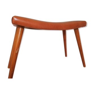 Tabouret en skai brun