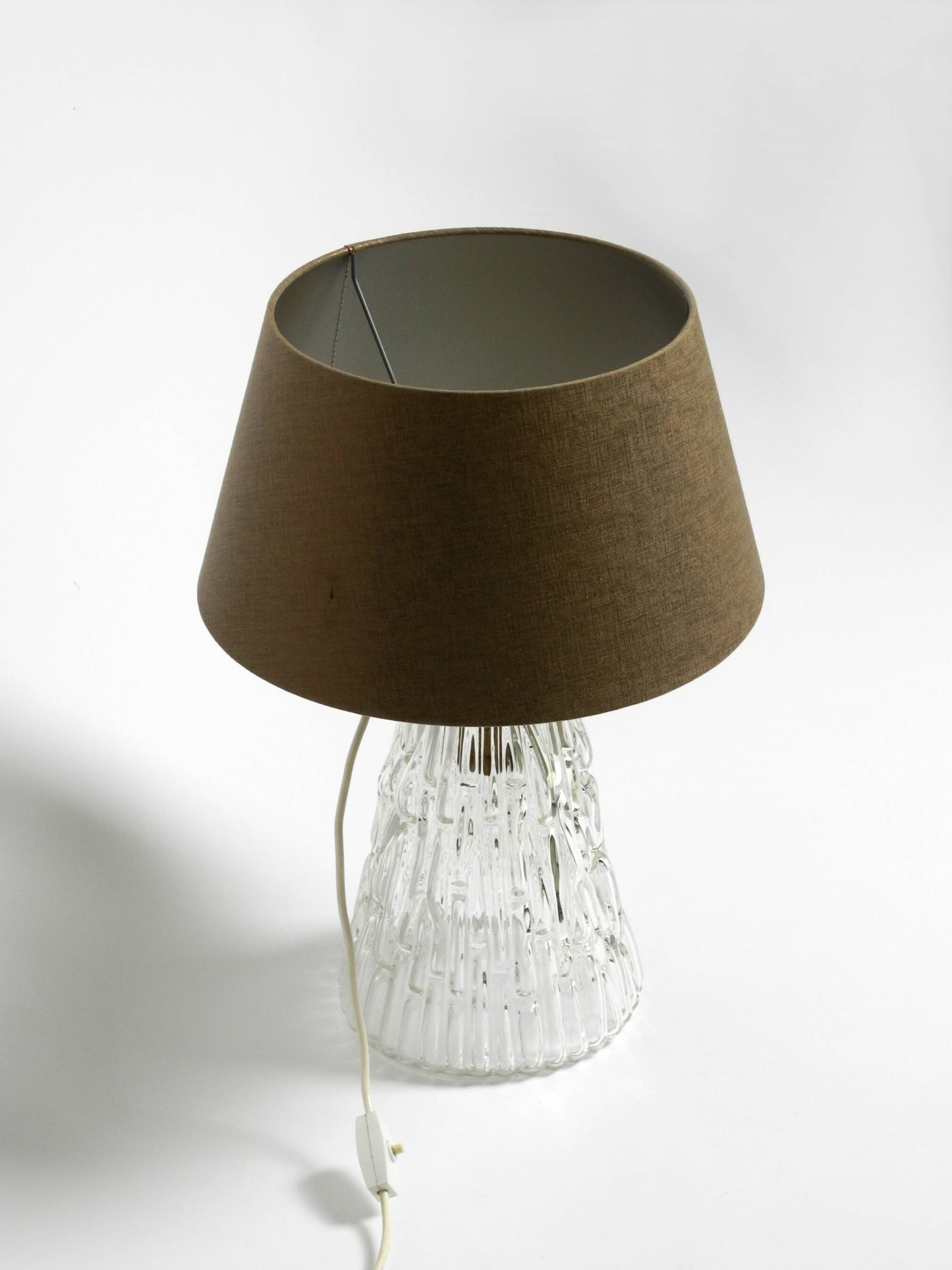 Heavy large Mid Century Modern glass table lamp by Rupert Nikoll Vienna | h