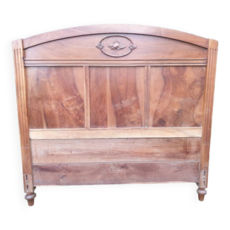 Early 20th century carved walnut headboard