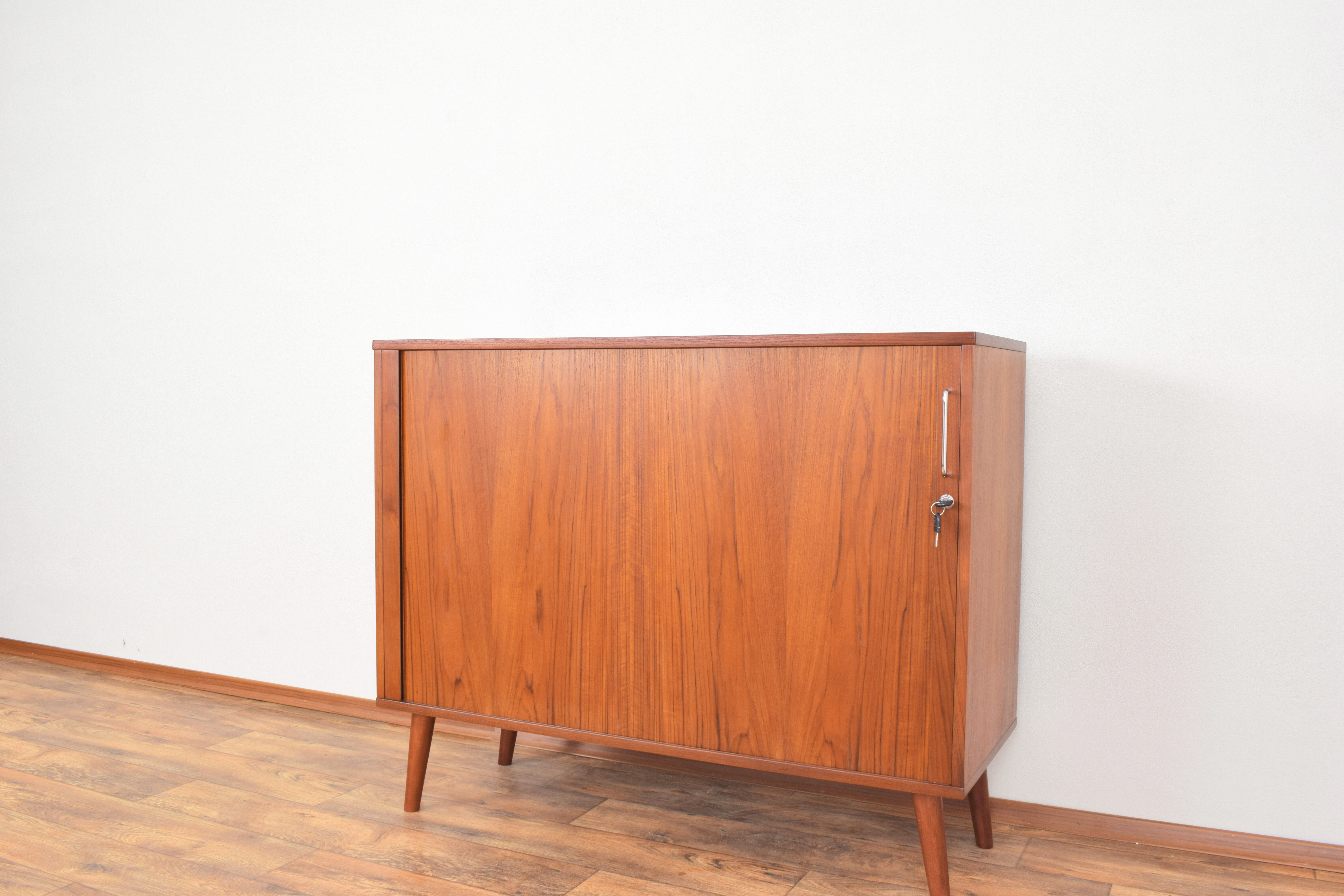 Mid-Century Danish Teak Tambour Doors Sideboard, 1960s.
