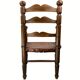 Rustic french farm chair, leather seat ca 1930s-1950s