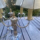 Set of 2 crystal lamps with mother-of-pearl shades