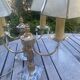 Lot de 2 lampes en cristal et abat-jours en nacre