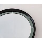Round smoked glass wall mirror, Italy 1970s