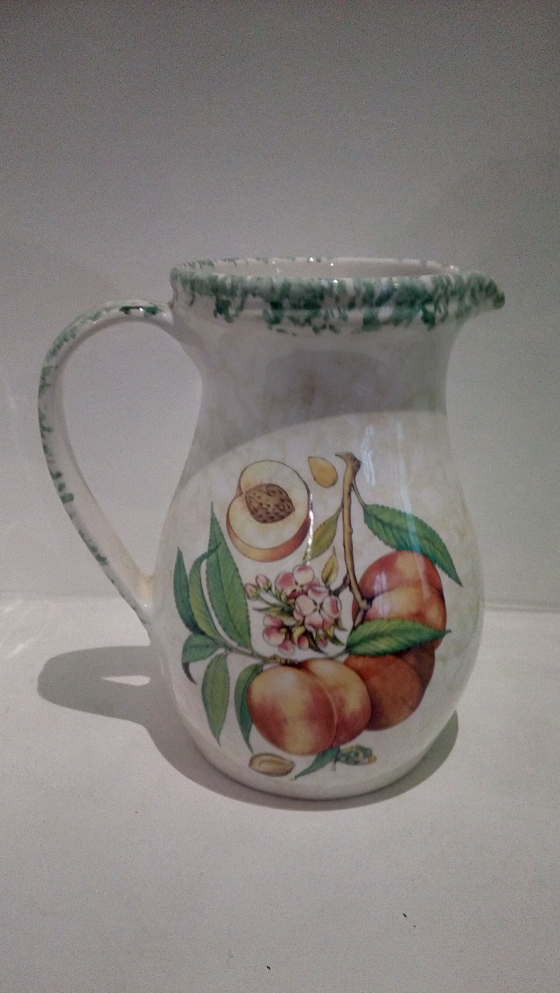 Pitcher decorated with ceramic peaches Himark Italy