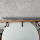 antique coat rack with 3 cast iron hooks