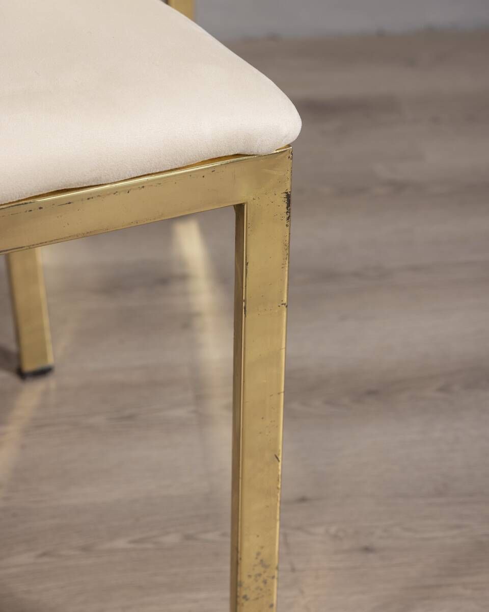 Set of 6 Vintage 1970s Chairs in Gold-Plated Brass, Designed by Renato Zevi