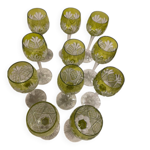 Lot de 11 grands verres - vin cristal