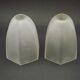 Set of 2 Art Deco Style Hexagonal White Opaque Glass Replacement Shades